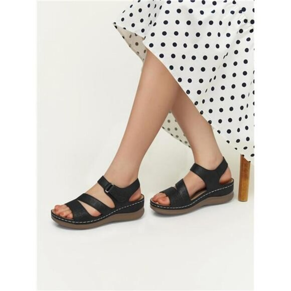 Womens Wedge Platform Sandals Arch Support Dressy Open Toe Summer Shoes - Picture 4 of 7